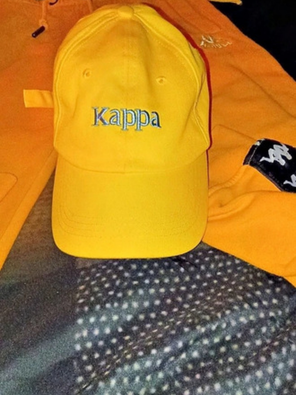 Kappa Embroidered Logo Baseball Cap Yellow